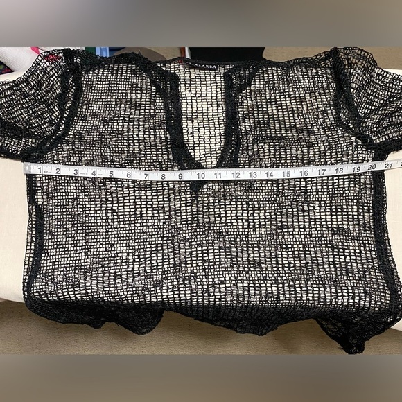 La Blanca by Rod Beattie Sheer Mesh Crochet Swim Cover Up w/ Sequins, Size Large - Picture 8 of 9